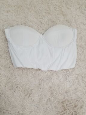 Princess Polly White Strapless Longline Bandeau Bustier
